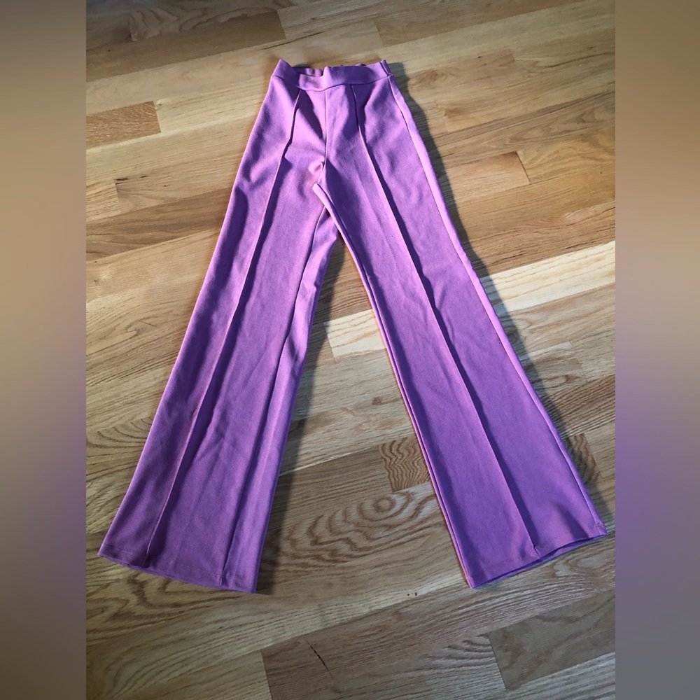 High waisted wide leg trousers in dusty rose color size 2